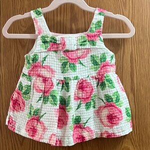 Janie and Jack Pink Floral Baby Top 2T